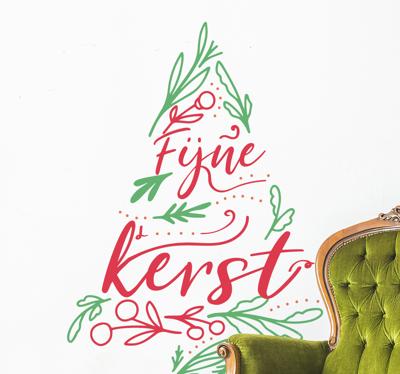 Kerststickers boom in groen en rood