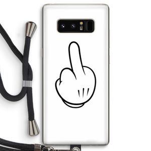 Middle finger white: Samsung Galaxy Note 8 Transparant Hoesje met koord