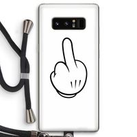 Middle finger white: Samsung Galaxy Note 8 Transparant Hoesje met koord