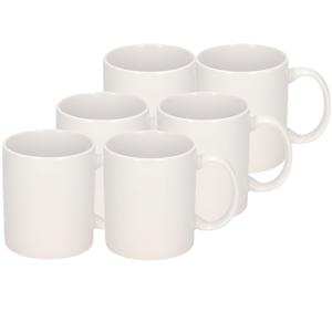 Koffiemokken Basic model - 8x - keramiek - wit - 300 ml - voor kantoor/kantine