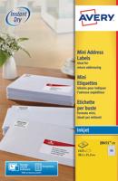 Etiket avery j8651-25 38.1x21.2mm wit 1625st