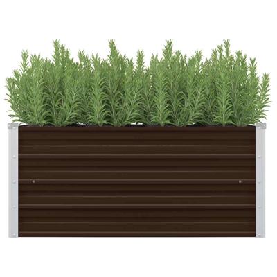VidaXL Plantenbak verhoogd 100x40x45 cm gegalvaniseerd staal bruin