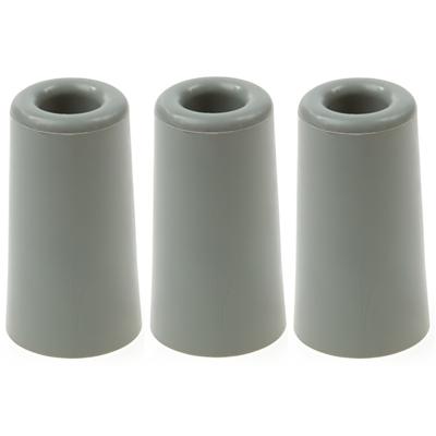 Deurbuffer / deurstopper - 3x - grijs - rubber - 75 x 40 mm - deurstop