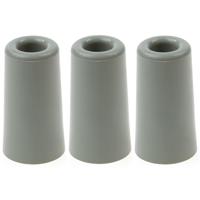 Deurbuffer / deurstopper - 3x - grijs - rubber - 75 x 40 mm - deurstop