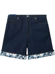 Burberry short en jean Heavyweight à ourlet retroussé - Bleu