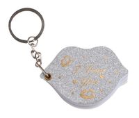 LG Imports sleutelhanger/notitieboekje Lippen papier zilver/goud - thumbnail