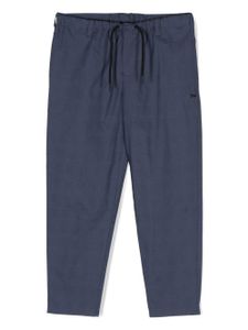 Emporio Armani Kids pantalon en coton stretch à lien de resserrage - Bleu