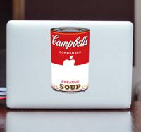 sticker met campbells soep-laptop