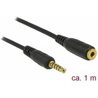 Delock 85701 Verlengkabel Stereo Jack 3,5 mm 5-pins male naar female 1 m zwart - thumbnail