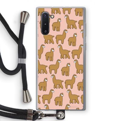 Alpacas: Samsung Galaxy Note 10 Transparant Hoesje met koord