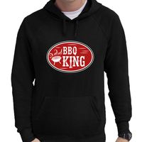 BBQ king cadeau hoodie zwart voor heren - thumbnail