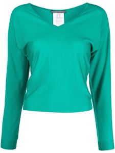 Alberta Ferretti sweat à col v - Vert