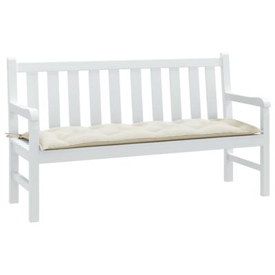 VidaXL Tuinbankkussen 150x50x7 cm stof gemêleerd crèmekleurig