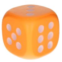 Foam Dobbelsteen - 12 cm - oranje - grote dobbelstenen - dobbelspel