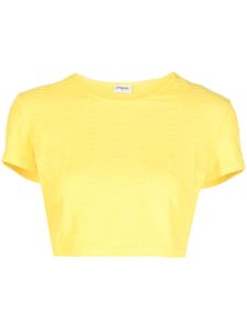 CHANEL Pre-Owned t-shirt crop à logo CC brodé (1997) - Jaune