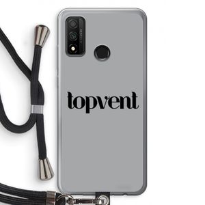 Topvent Grijs Zwart: Huawei P Smart (2020) Transparant Hoesje met koord