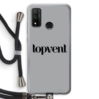 Topvent Grijs Zwart: Huawei P Smart (2020) Transparant Hoesje met koord