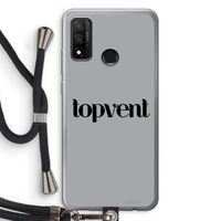 Topvent Grijs Zwart: Huawei P Smart (2020) Transparant Hoesje met koord
