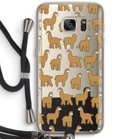 Alpacas: Samsung Galaxy S7 Transparant Hoesje met koord