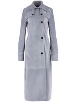 Ferragamo manteau ceinturé en daim - Gris