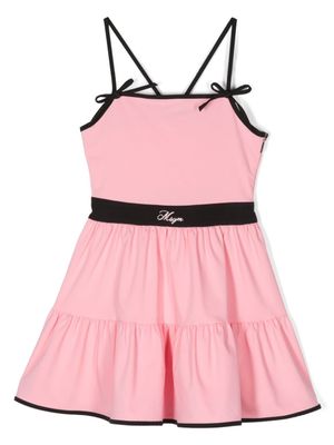 MSGM Kids robe à logo brodé - Rose