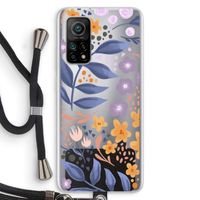 Flowers with blue leaves: Xiaomi Mi 10T 5G Transparant Hoesje met koord