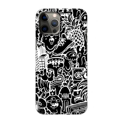 Vexx Black Mixtape: Volledig geprint iPhone 12 Pro Max Hoesje