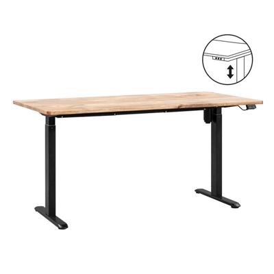 Leen Bakker - Bureau Homeworx Zit/sta Elektrisch Verstelbaar - Mangohout/zwart - 75/118x160x80 Cm - Mangohout/Hout - Bruin