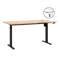 Leen Bakker - Bureau Homeworx Zit/sta Elektrisch Verstelbaar - Mangohout/zwart - 75/118x160x80 Cm - Mangohout/Hout - Bruin