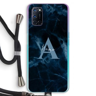 Midnight Marble: Oppo A72 Transparant Hoesje met koord