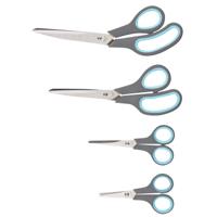 Huishoudscharen/hobby of kantoor scharen - set van 4x stuks - blauw - 25 cm - 24 cm - 14 cm - 12 cm   -