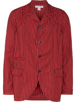 Comme Des Garçons Shirt blazer boutonné à rayures - Rouge