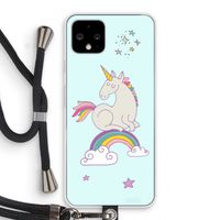Regenboog eenhoorn: Pixel 4 Transparant Hoesje met koord