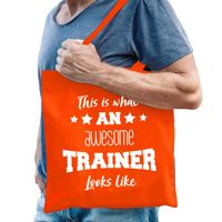 Cadeau tas voor trainers - katoen - 42 x 38 cm - oranje - This is what an awesome trainer looks like