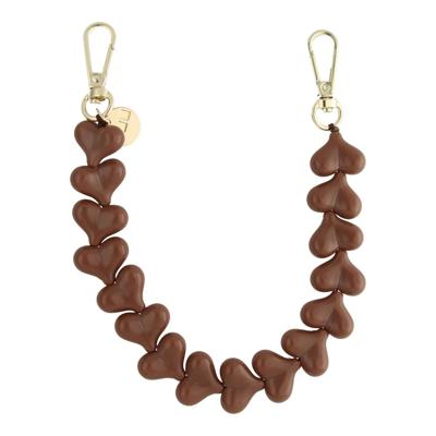 Telefoonkoord Heart - Effen Bruin - Goud Telefoonkoord Heart - Effen Bruin - Goud