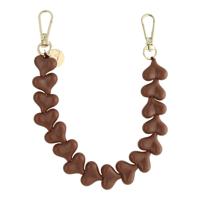 Telefoonkoord Heart - Effen Bruin - Goud