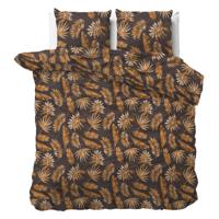 Dekbedovertrek Luusje - Eenpersoons (140x200 cm) - Goud Microvezel - Dessin: Bloemen, Patroon - Sleeptime - Dekbed-Discounter.nl