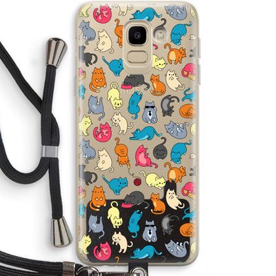 Kleurrijke katten: Samsung Galaxy J6 (2018) Transparant Hoesje met koord