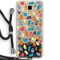 Kleurrijke katten: Samsung Galaxy J6 (2018) Transparant Hoesje met koord