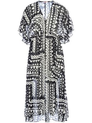 ERES robe en soie Rivage à coupe mi-longue - Noir