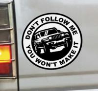 Volg me geen autozelfklevende sticker - thumbnail
