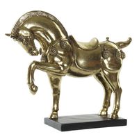 Items Home decoratie dieren beeldje - Paard - 24 x 25 cm - voor binnen - goud kleur - Beeldjes - thumbnail