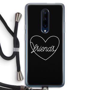 Friends heart black: OnePlus 7 Pro Transparant Hoesje met koord