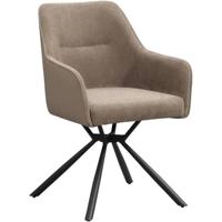 Leen Bakker - Eetkamerstoel Saar - Stof - Taupe - 58x62x88 Cm