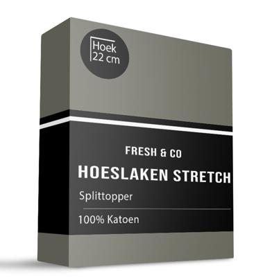 Splittopper Hoeslaken - Katoen Jersey Stretch - 180x200 cm - Keuze Uit Meerdere Kleuren - Fresh and Co - Dekbed-Discounter.nl