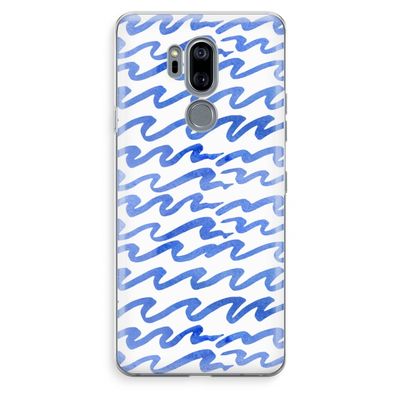 Blauwe golven: LG G7 Thinq Transparant Hoesje