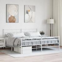 Bedframe met hoofd- en voeteneinde metaal wit 180x200 cm
