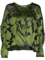 Henrik Vibskov blouse crop à imprimé graphique - Vert - thumbnail