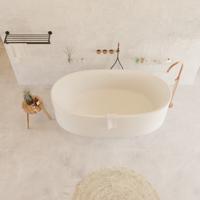 Ligbad Vrijstaand Ideavit Colidcliff 175x88x56 cm Solid Surface Mat Wit Ideavit