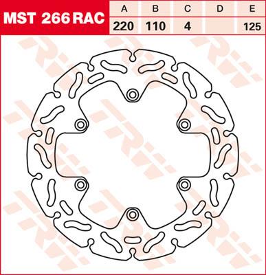 TRW Remschijf, remschijven voor de moto, MST266RAC